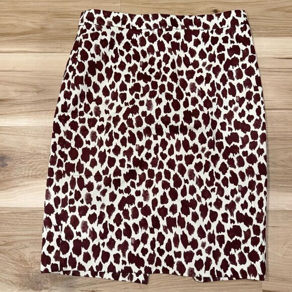 J. Crew No. 2 Leopard Tan Brown Pencil Skirt Women’s 4 - Picture 1 of 3